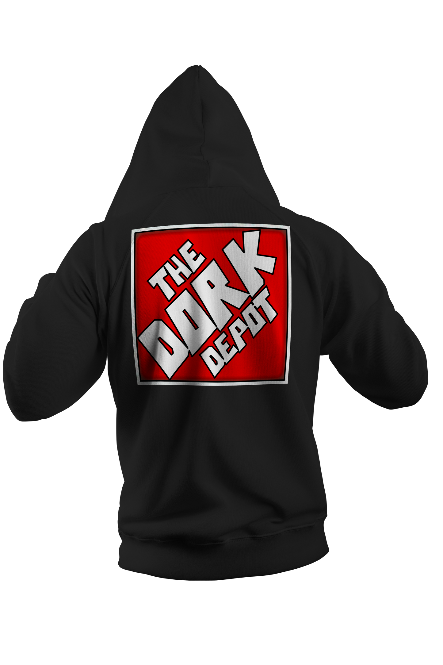 Dork Depot: Zip up hoodie Square logo Back