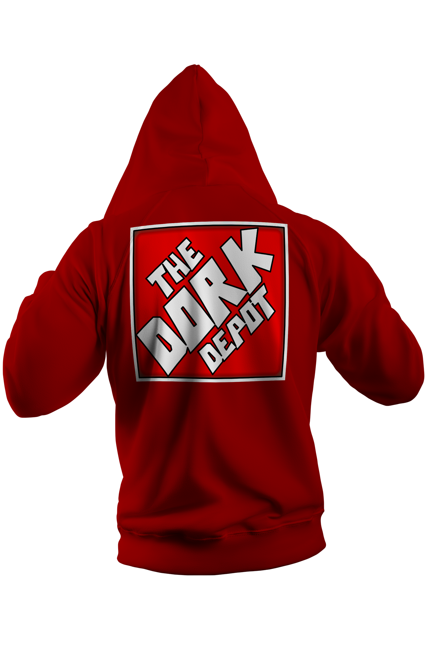 Dork Depot: Zip up hoodie Square logo Back