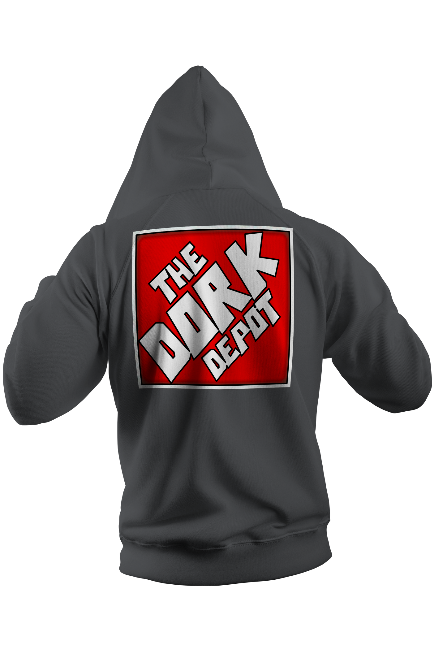 Dork Depot: Zip up hoodie Square logo Back