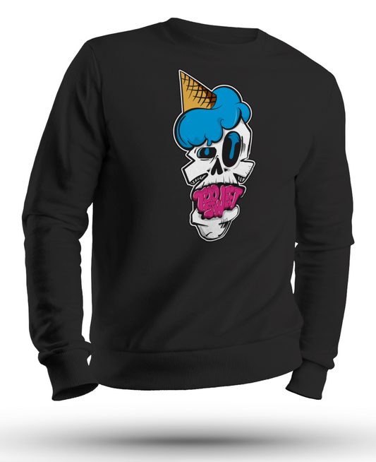 Too Sweet: Ice Cream Skull - Crew neck Sweat Shirt