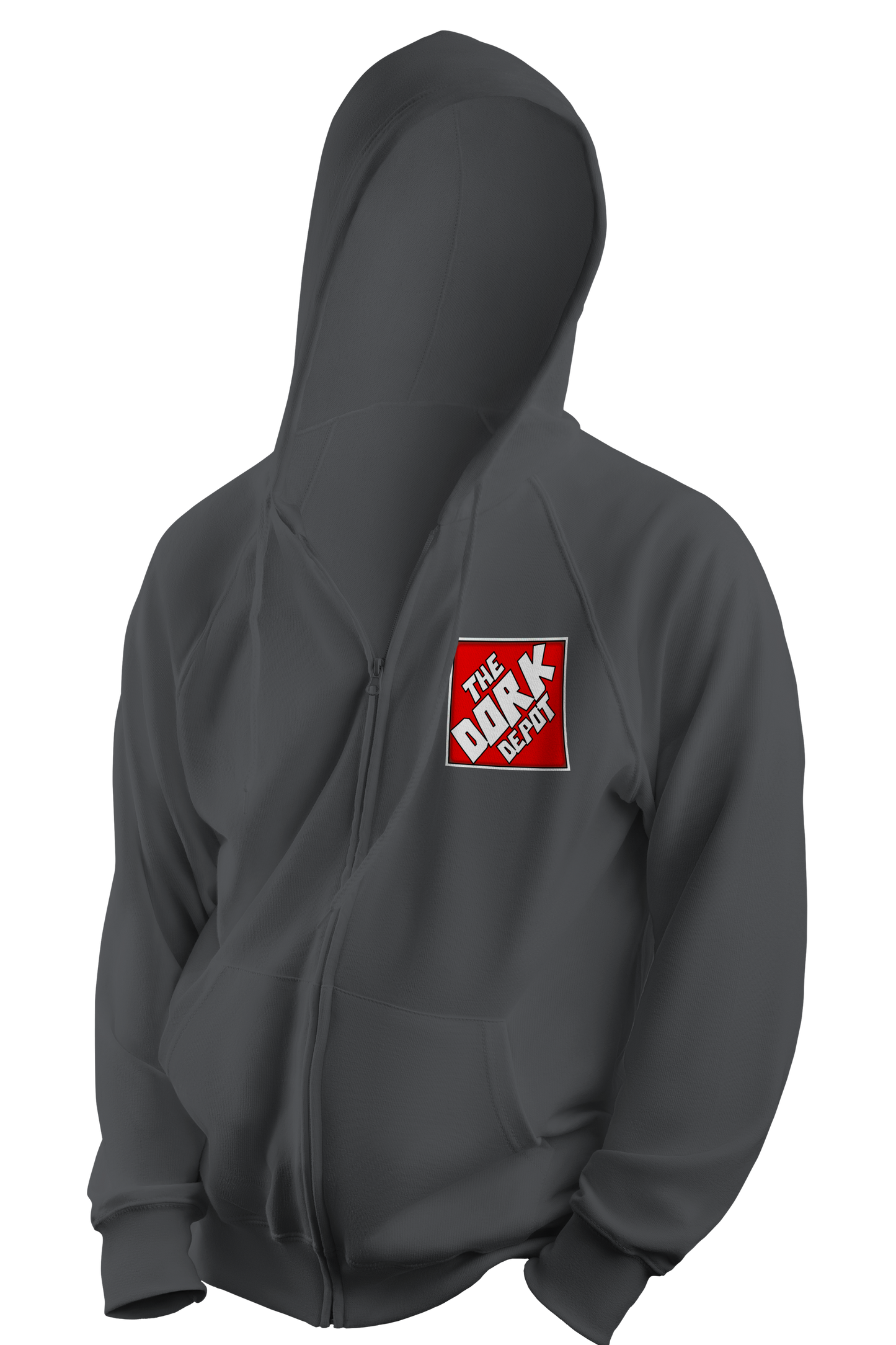 Dork Depot: Zip up hoodie Caricature back