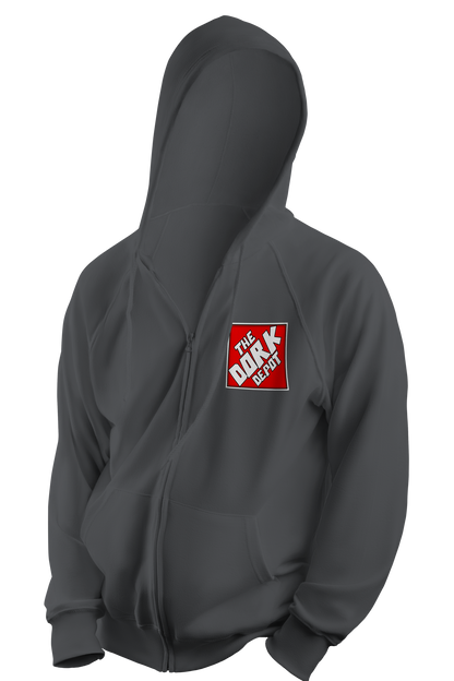 Dork Depot: Zip up hoodie Caricature back